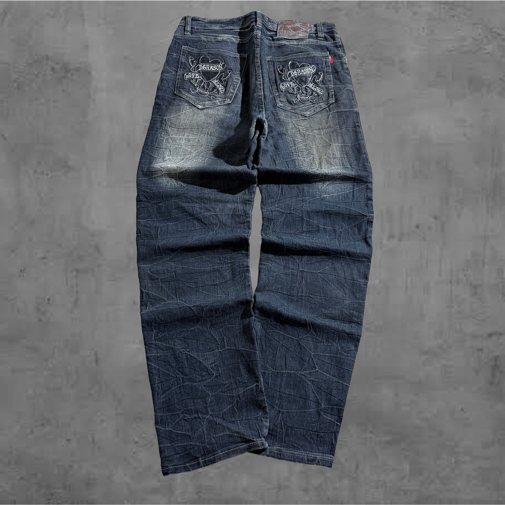 Vintage Y2k Dermson Japanese Baggy Archive Jeans With‎ Sick Design Embroidery 33